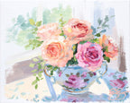 Roses in sugar bowl (No. 502) - 8 x 10 acrylic painting on canvas - Che Cose Belle