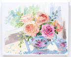 Roses in sugar bowl (No. 502) - 8 x 10 acrylic painting on canvas - Che Cose Belle