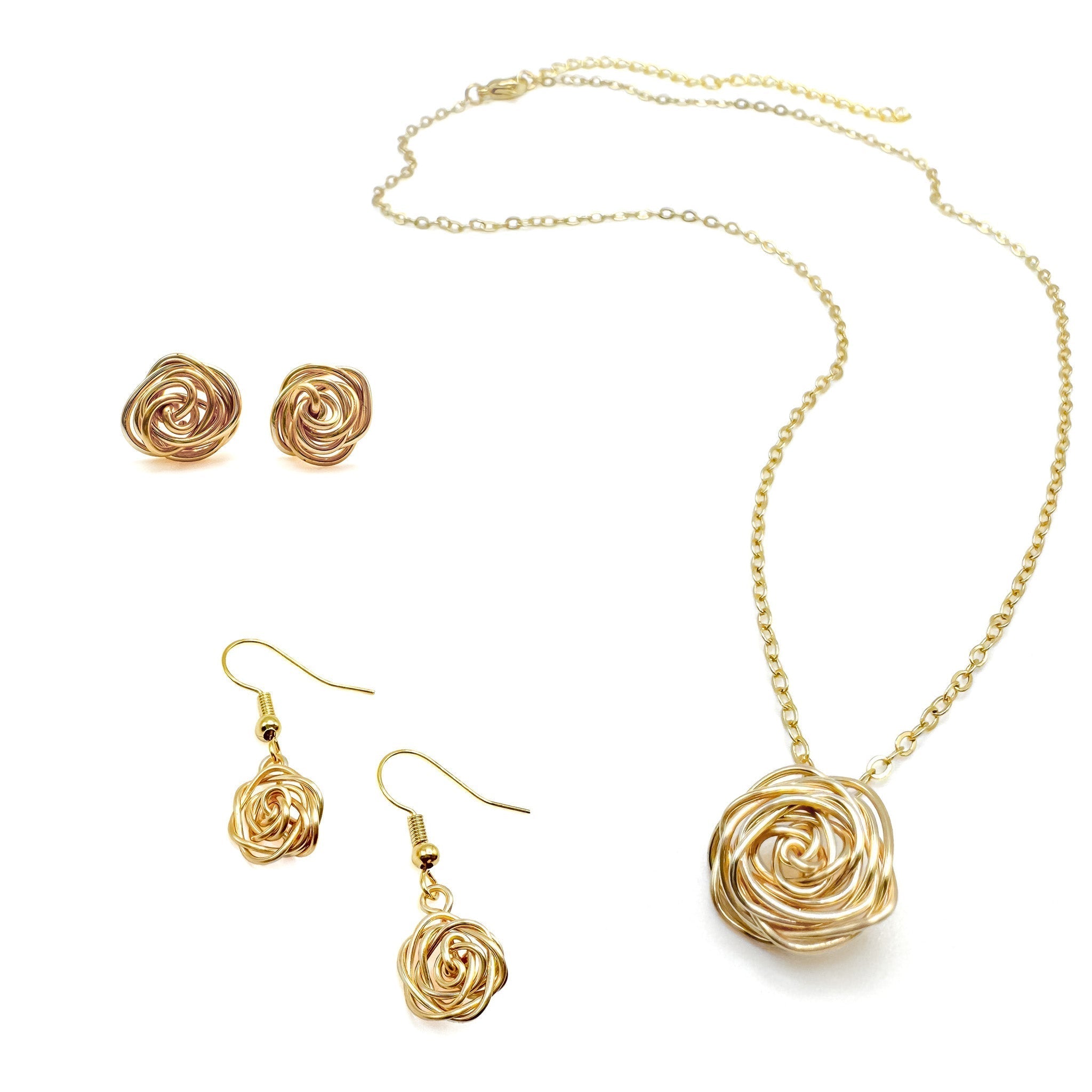 Rosette gold stud earrings - Che Cose Belle