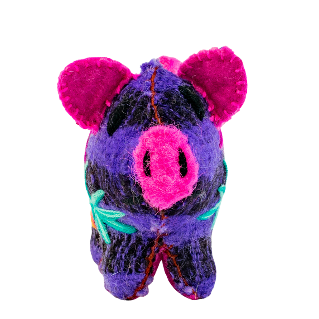 Rosie the Pig: Repurposed Wool Boho Decor - Mexico - Che Cose Belle
