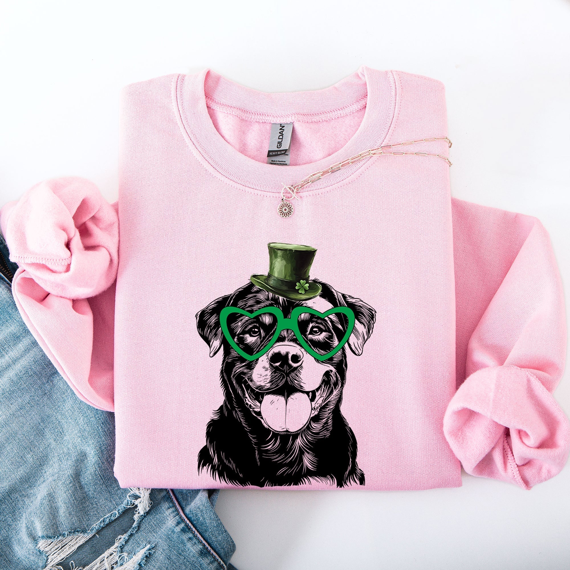 Rottweiler, Adorable Dog, St Patrick's Day, Lucky, Irish Sweatshirt - Che Cose Belle