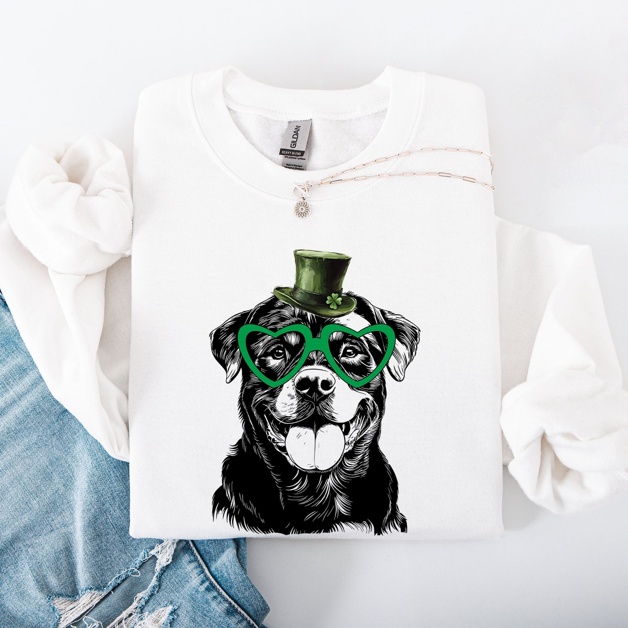 Rottweiler, Adorable Dog, St Patrick's Day, Lucky, Irish Sweatshirt - Che Cose Belle