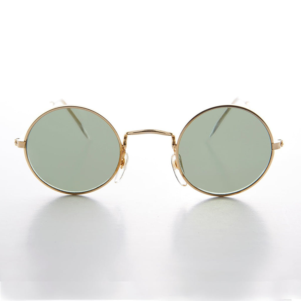 Round Hippie Vintage Sunglass with Glass Lens - Johnny - Che Cose Belle