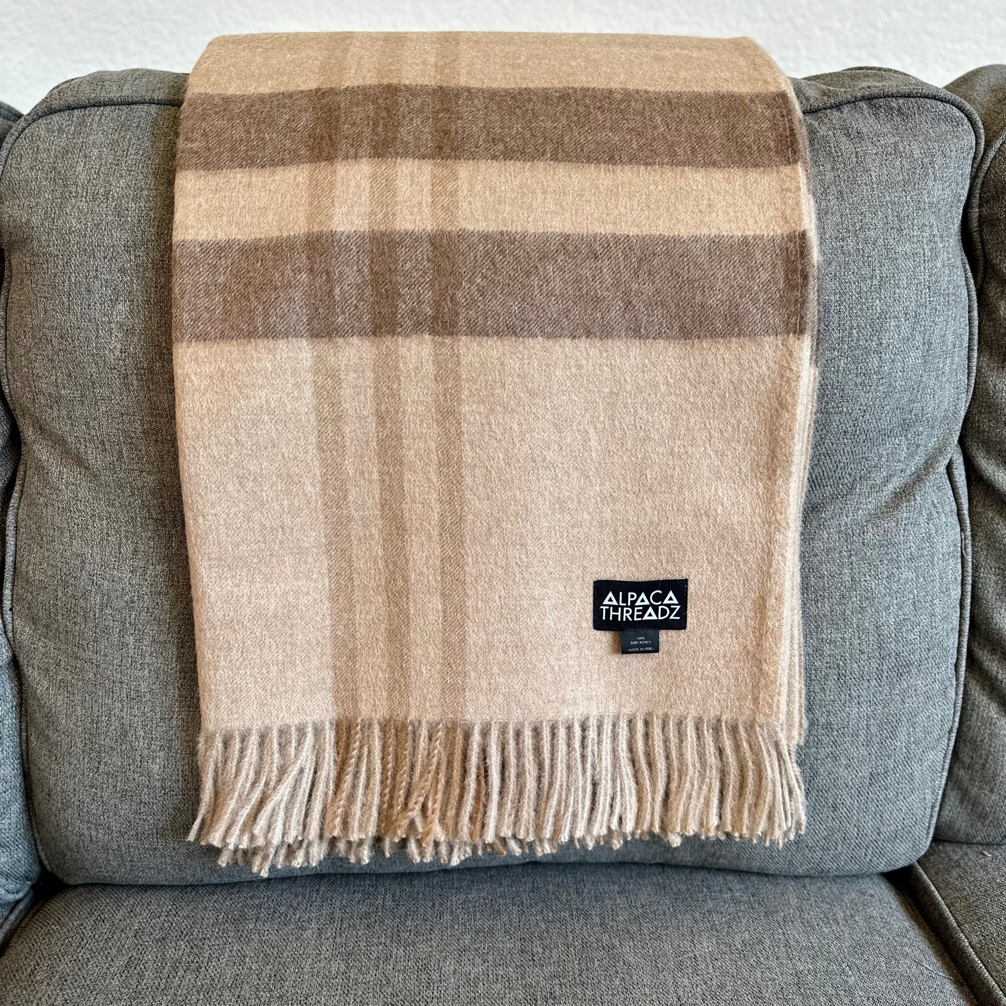 Royal Baby Alpaca Wool Checkered Throw Blanket - Che Cose Belle