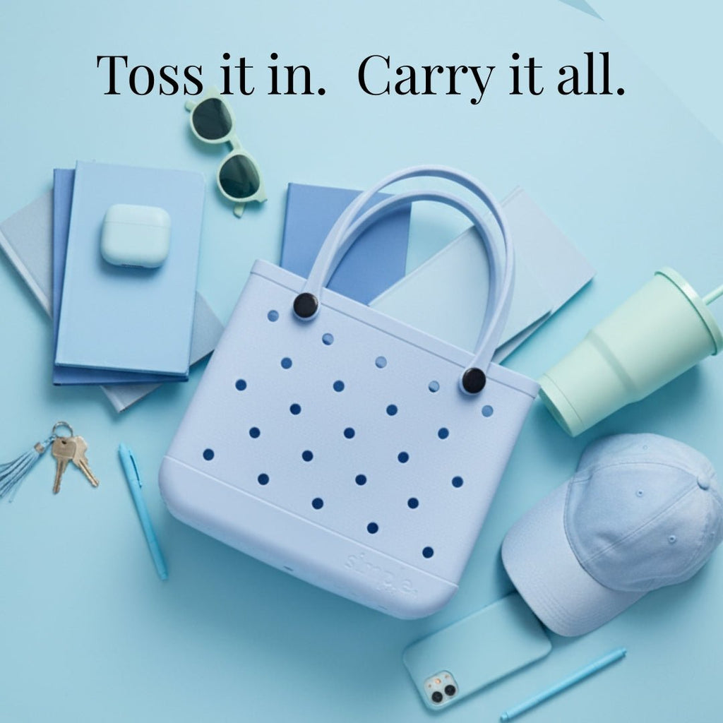 Rubber Tote Bag Set of 3 (XL/M/S) – Stylish Blue Tones EVA Bags, Great Value - Che Cose Belle