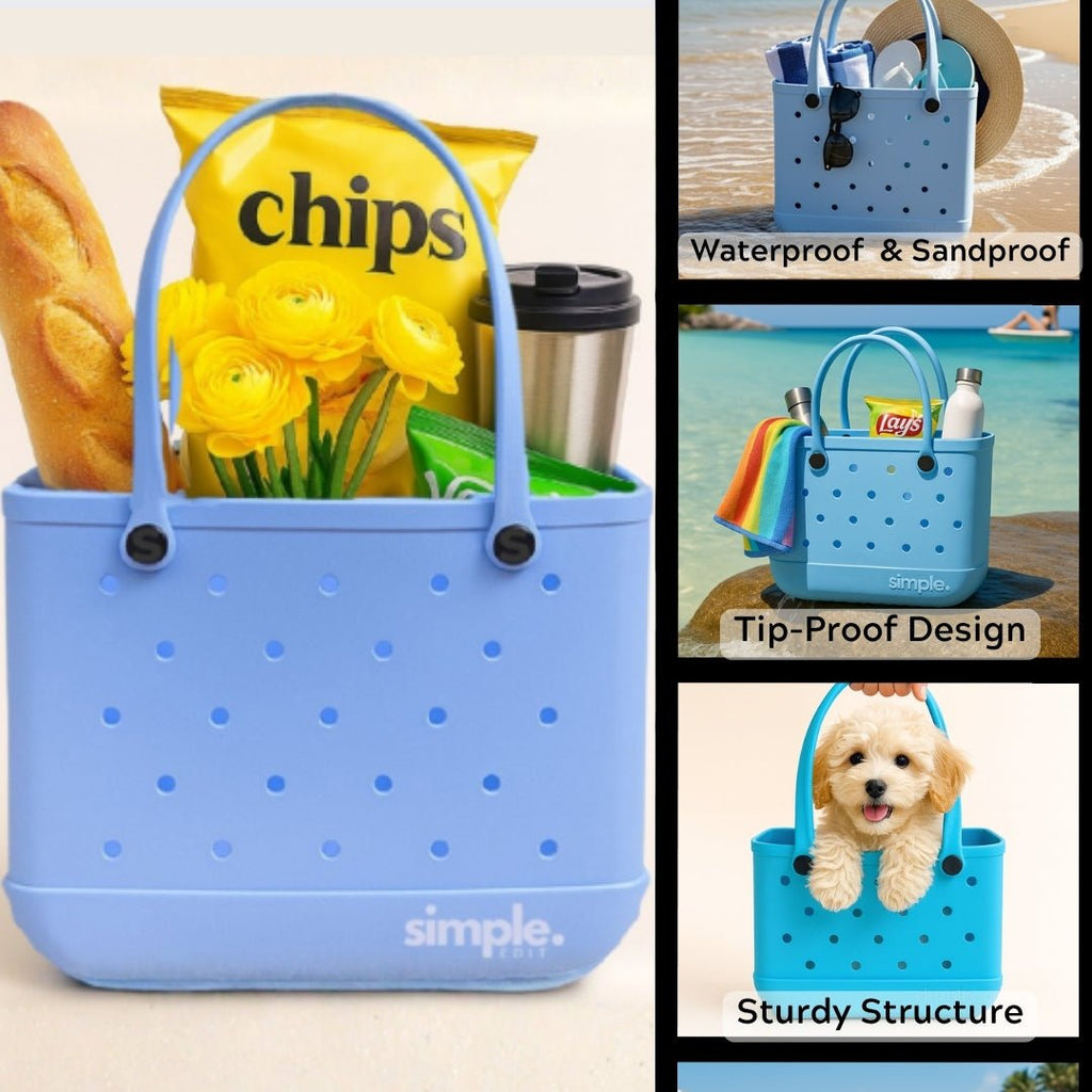 Rubber Tote Bag Set of 3 (XL/M/S) – Stylish Blue Tones EVA Bags, Great Value - Che Cose Belle
