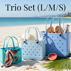 Rubber Tote Bag Set of 3 (XL/M/S) – Stylish Blue Tones EVA Bags, Great Value - Che Cose Belle