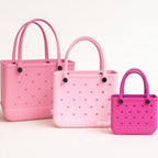 Rubber Tote Bag Set of 3 (XL/M/S) – Stylish Pink Tones EVA Bags, Great Value - Che Cose Belle