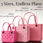 Rubber Tote Bag Set of 3 (XL/M/S) – Stylish Pink Tones EVA Bags, Great Value - Che Cose Belle
