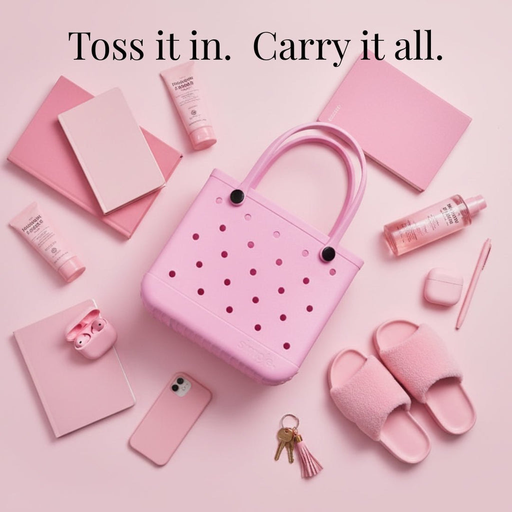 Rubber Tote Bag Set of 3 (XL/M/S) – Stylish Pink Tones EVA Bags, Great Value - Che Cose Belle