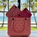 Rubber Tote Bag Set of 3 (XL/M/S) – Stylish Pink Tones EVA Bags, Great Value - Che Cose Belle