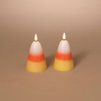 Candy Corn B/O Lighted Wax Candles - 2 Piece Set