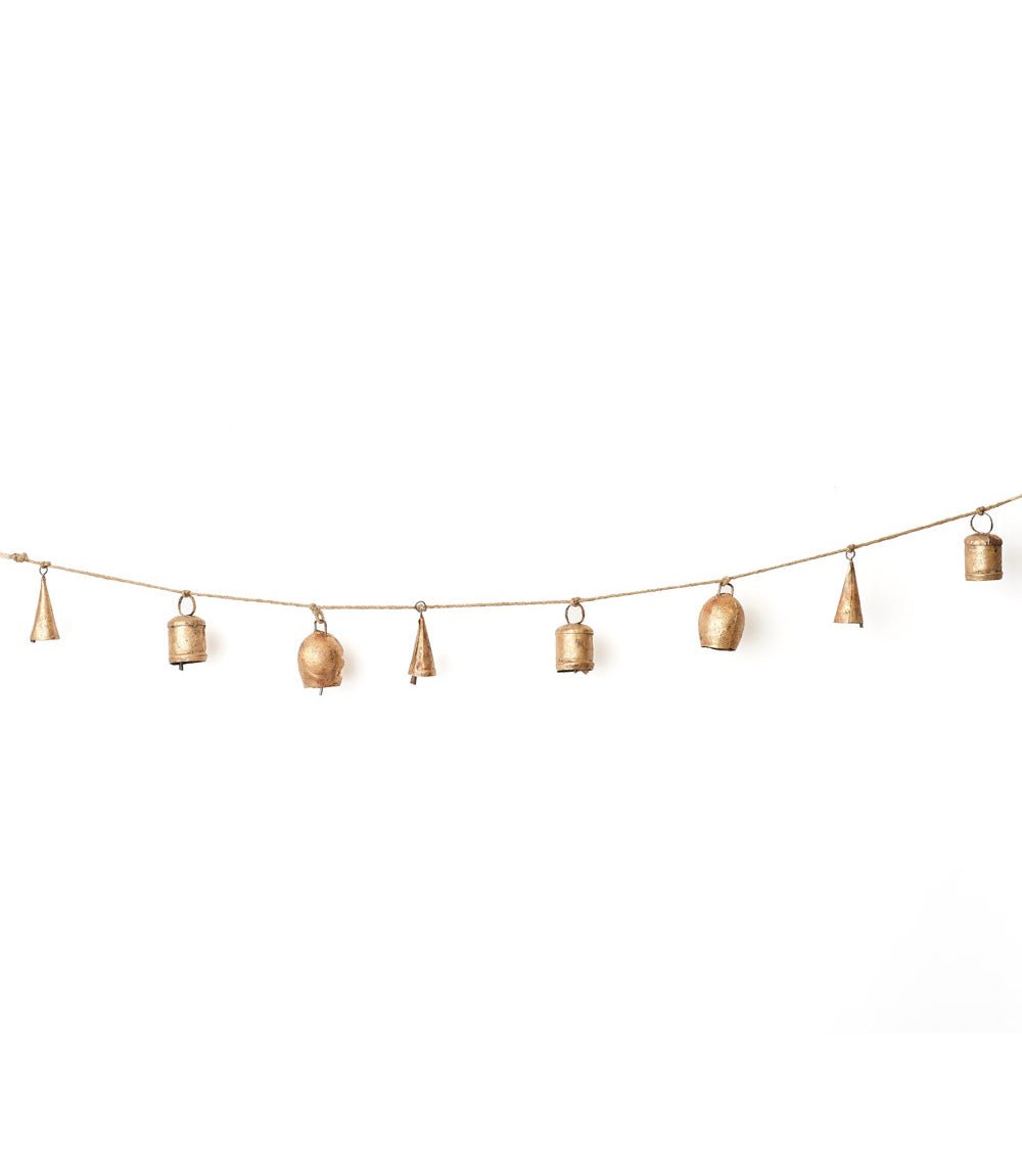 Rustic Bell Hanging Garland - Hand Tuned, Fair Trade Home Decor - Che Cose Belle