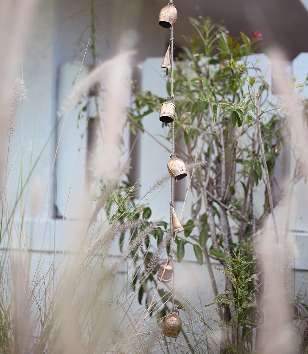 Rustic Bell Hanging Garland - Hand Tuned, Fair Trade Home Decor - Che Cose Belle