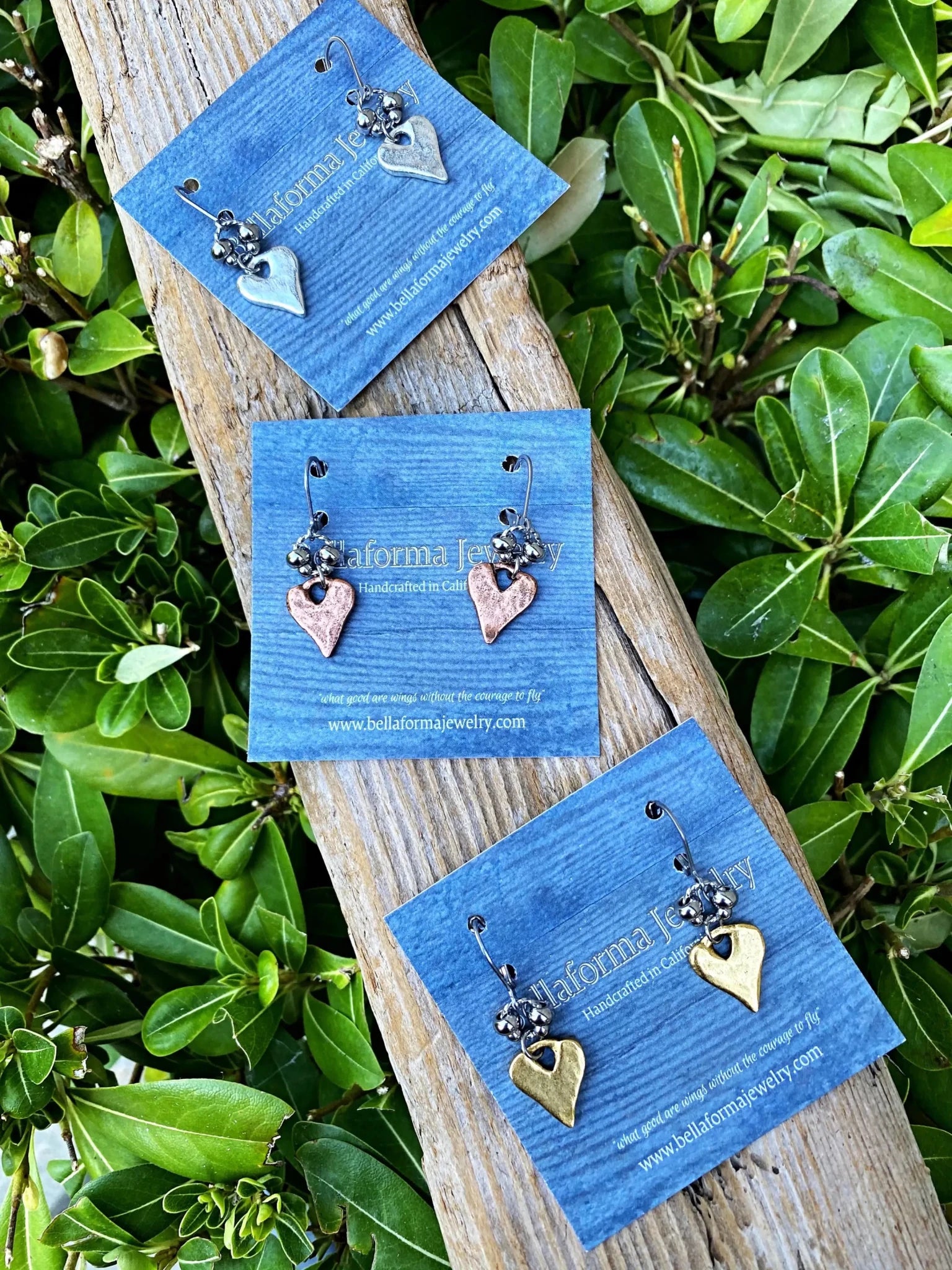 RUSTIC HEART EARRINGS - Che Cose Belle