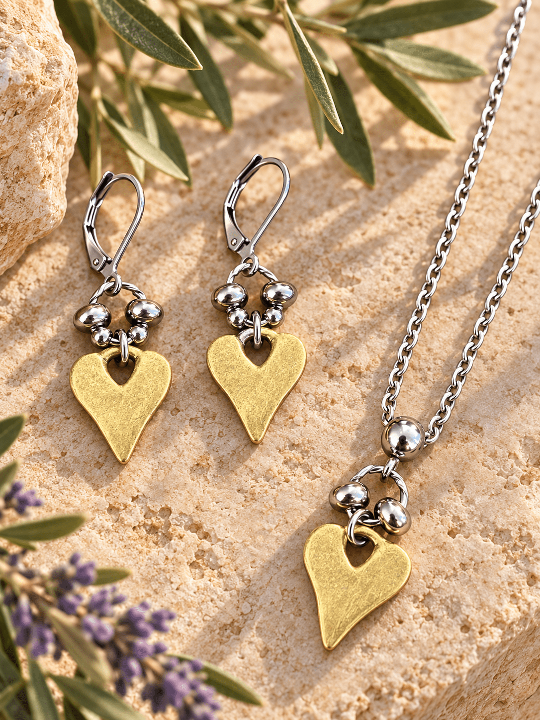 RUSTIC HEART EARRINGS - Che Cose Belle