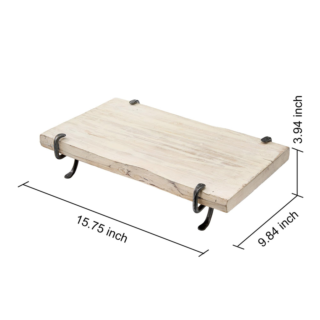 Rustic Petrified Wood Charcuterie Board with Metal Base - Che Cose Belle