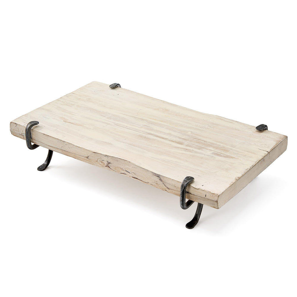 Rustic Petrified Wood Charcuterie Board with Metal Base - Che Cose Belle