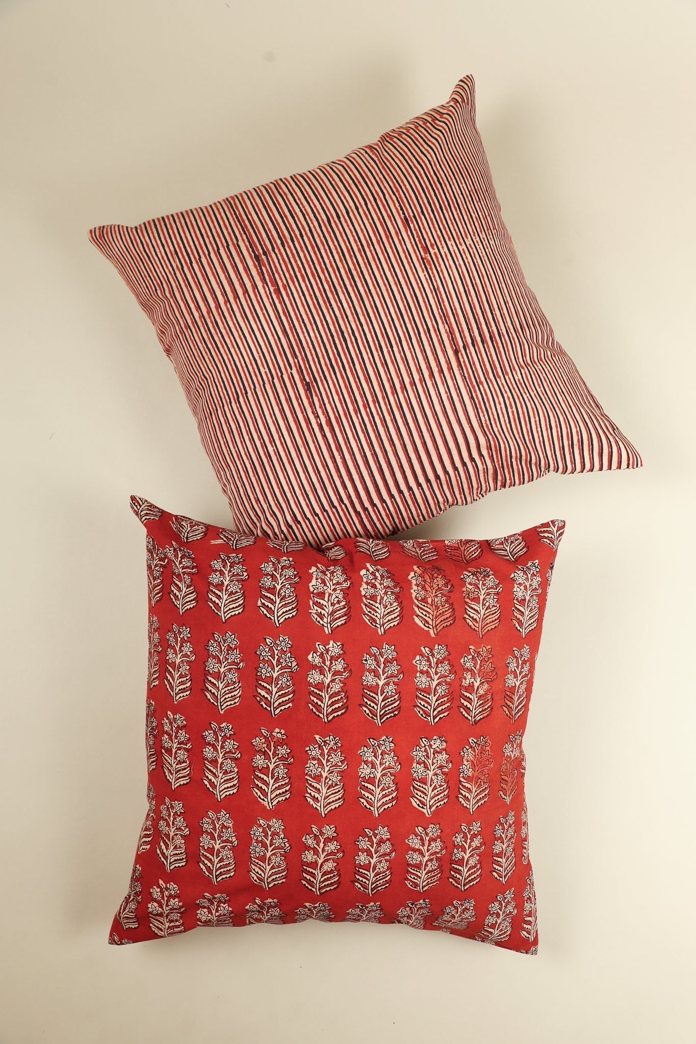 Rustic Stripes Hand Block Print Pillow - Che Cose Belle