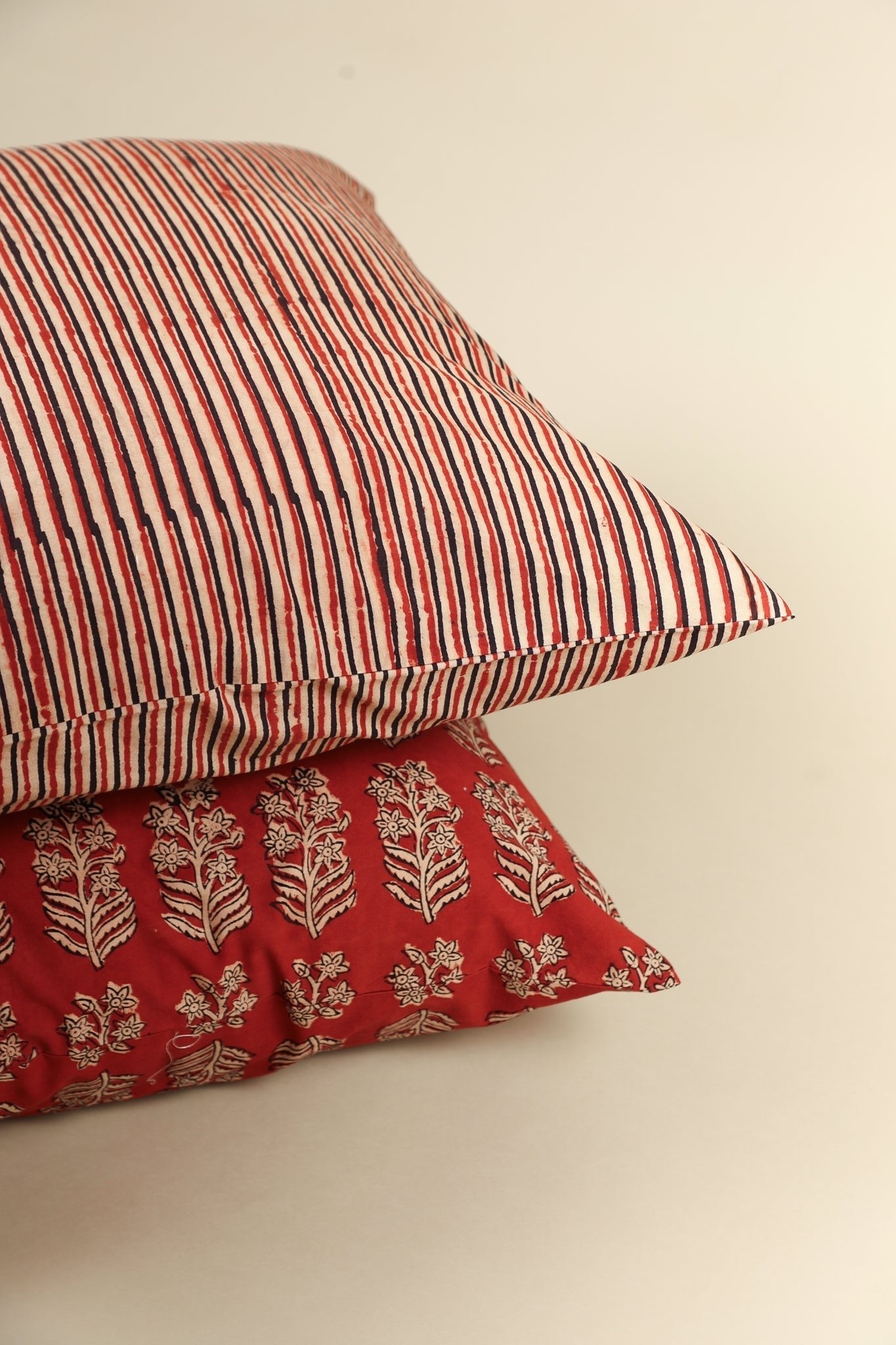 Rustic Stripes Hand Block Print Pillow - Che Cose Belle