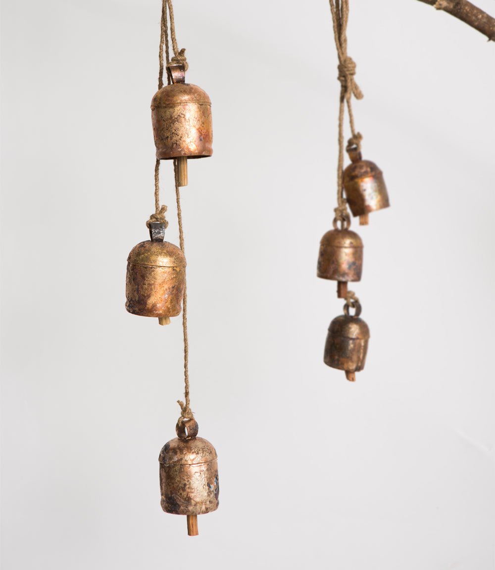 Rustic Wind Chime Medium Cascading Bells - Garden, Patio - Che Cose Belle