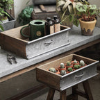 Rustic Wood and Metal Garden Tray Planter - Che Cose Belle