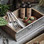 Rustic Wood and Metal Garden Tray Planter - Che Cose Belle