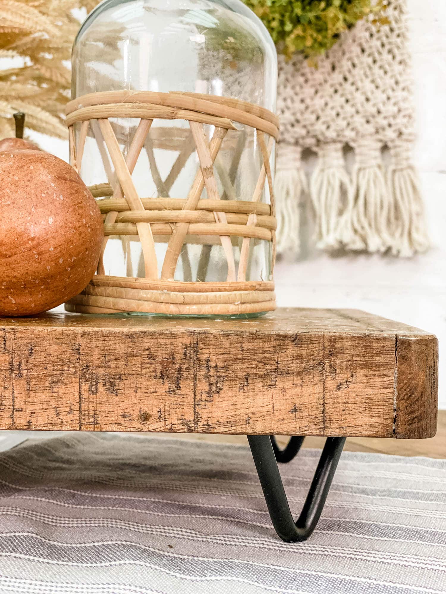 Rustic Wood Display Riser with Hairpin Legs - Che Cose Belle