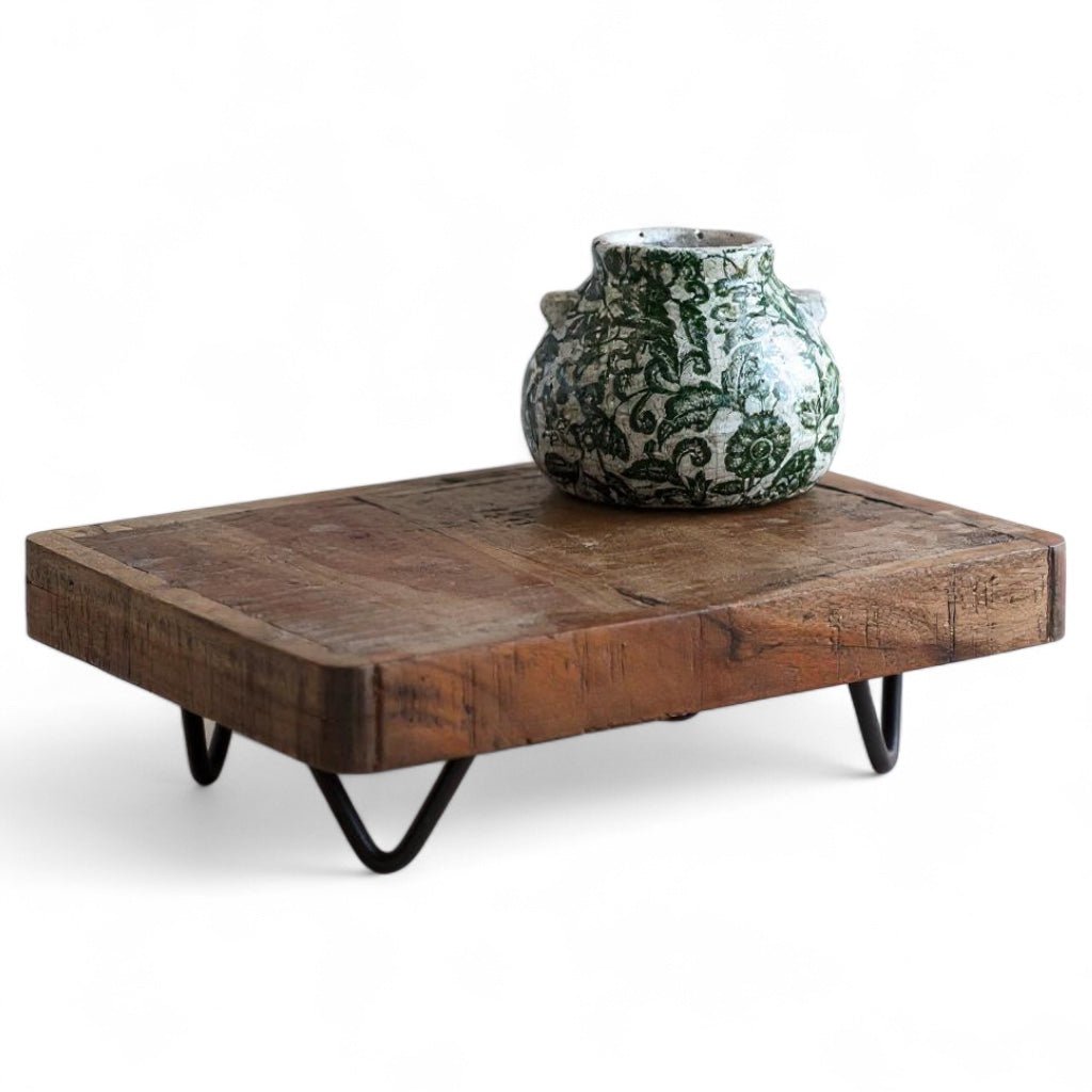 Rustic Wood Display Riser with Hairpin Legs - Che Cose Belle