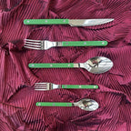 S/10 French Retro Flatware Set, Stainless Steel Rivet Cutlery Silverware - Che Cose Belle