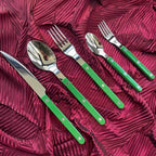 S/10 French Retro Flatware Set, Stainless Steel Rivet Cutlery Silverware - Che Cose Belle