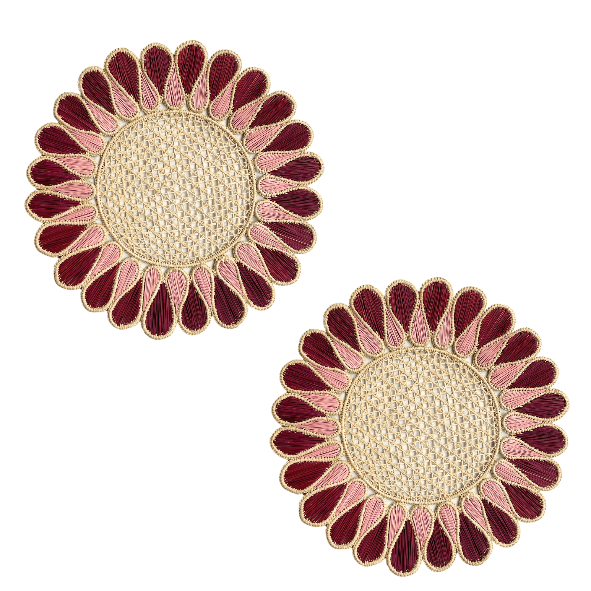 S/2 Drops Placemat - Burgundy/Pink - Che Cose Belle