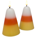 Candy Corn B/O Lighted Wax Candles - 2 Piece Set