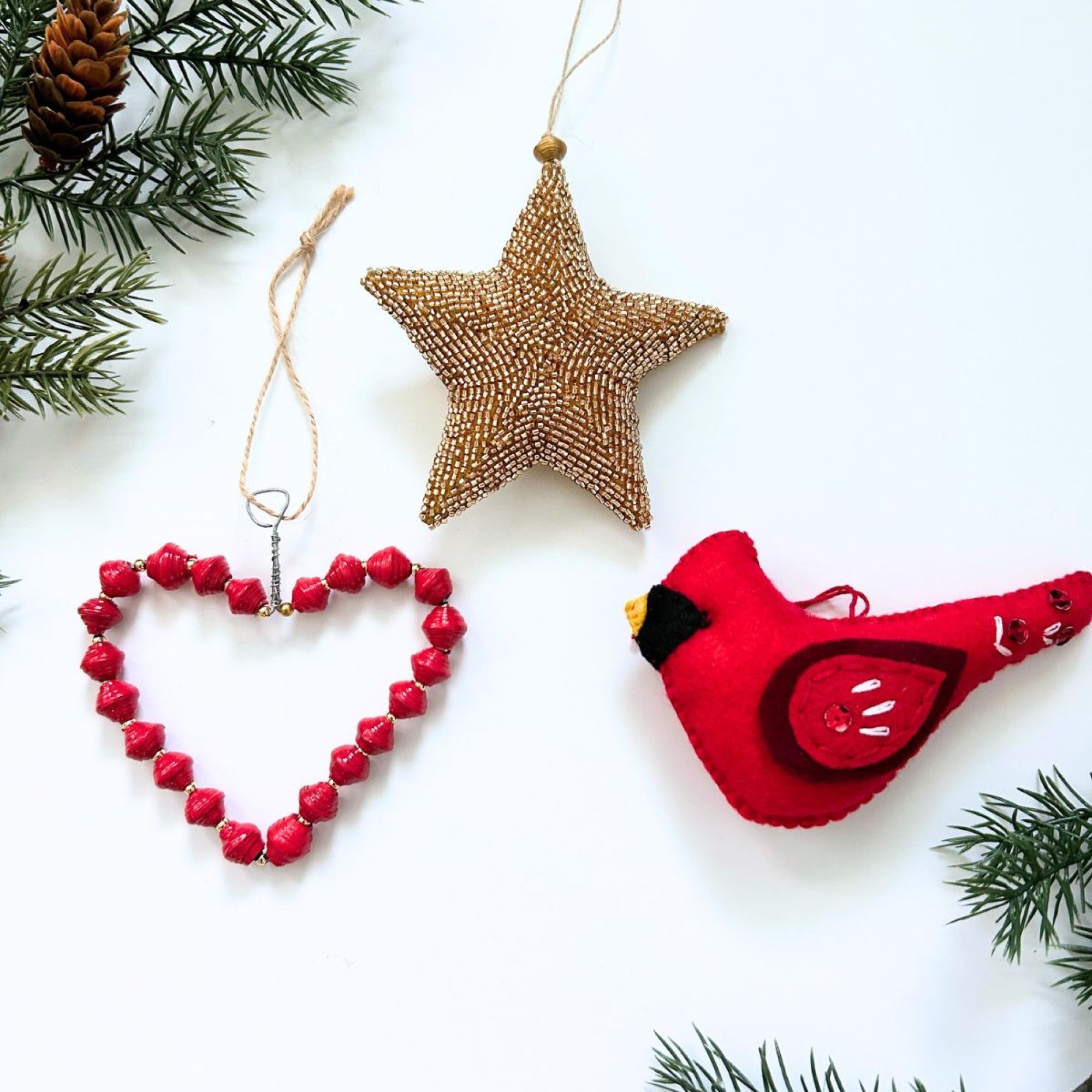 S/3 Cardinal Ornaments - Che Cose Belle