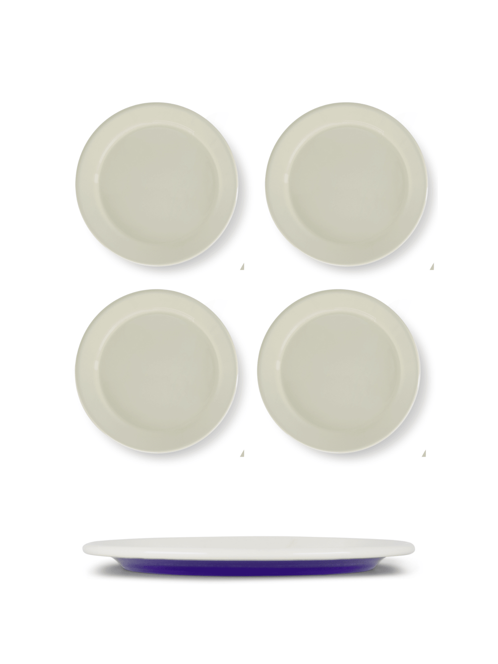 S/4 Enamel Dinner Plate - Two Tone - Che Cose Belle