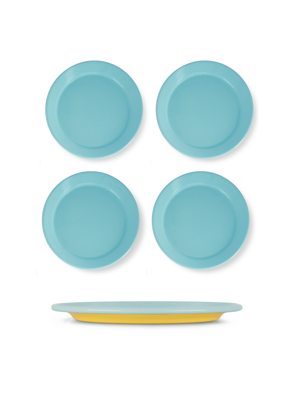 S/4 Enamel Dinner Plate - Two Tone - Che Cose Belle