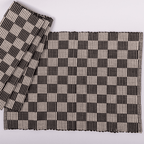 S/4 Handloomed Checkered Placemats - Black - Che Cose Belle