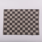 S/4 Handloomed Checkered Placemats - Black - Che Cose Belle