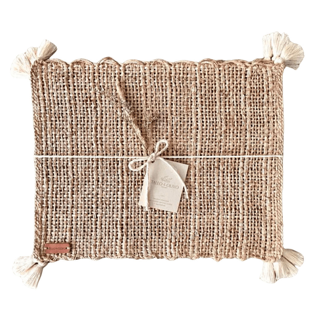 S/4 Rectangular Placemat with Tassels - Che Cose Belle