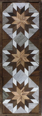 Handmade Amish Barn Quilt Banner Wall Art – 10.5in x 30in Reclaimed Wood Mosaic