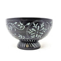 Sacred Bloom: Floral Hand - Carved Black Soapstone Bowl ( 3") - Che Cose Belle