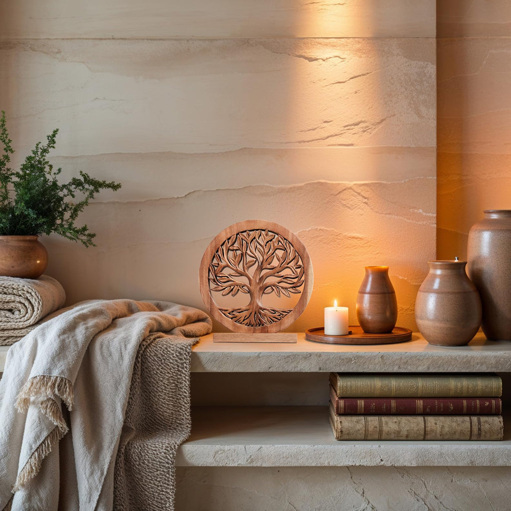 Sacred Roots – Hand - Carved Tree of Life Wooden Sculpture, Artistic Home Décor - Che Cose Belle