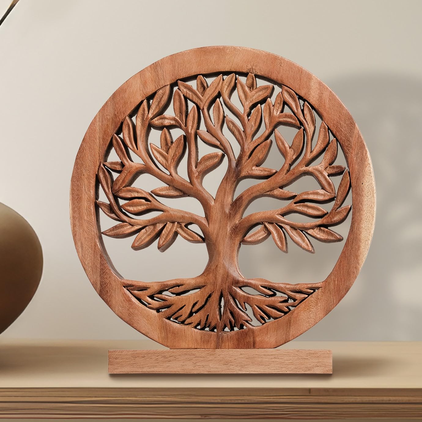 Sacred Roots – Hand - Carved Tree of Life Wooden Sculpture, Artistic Home Décor - Che Cose Belle