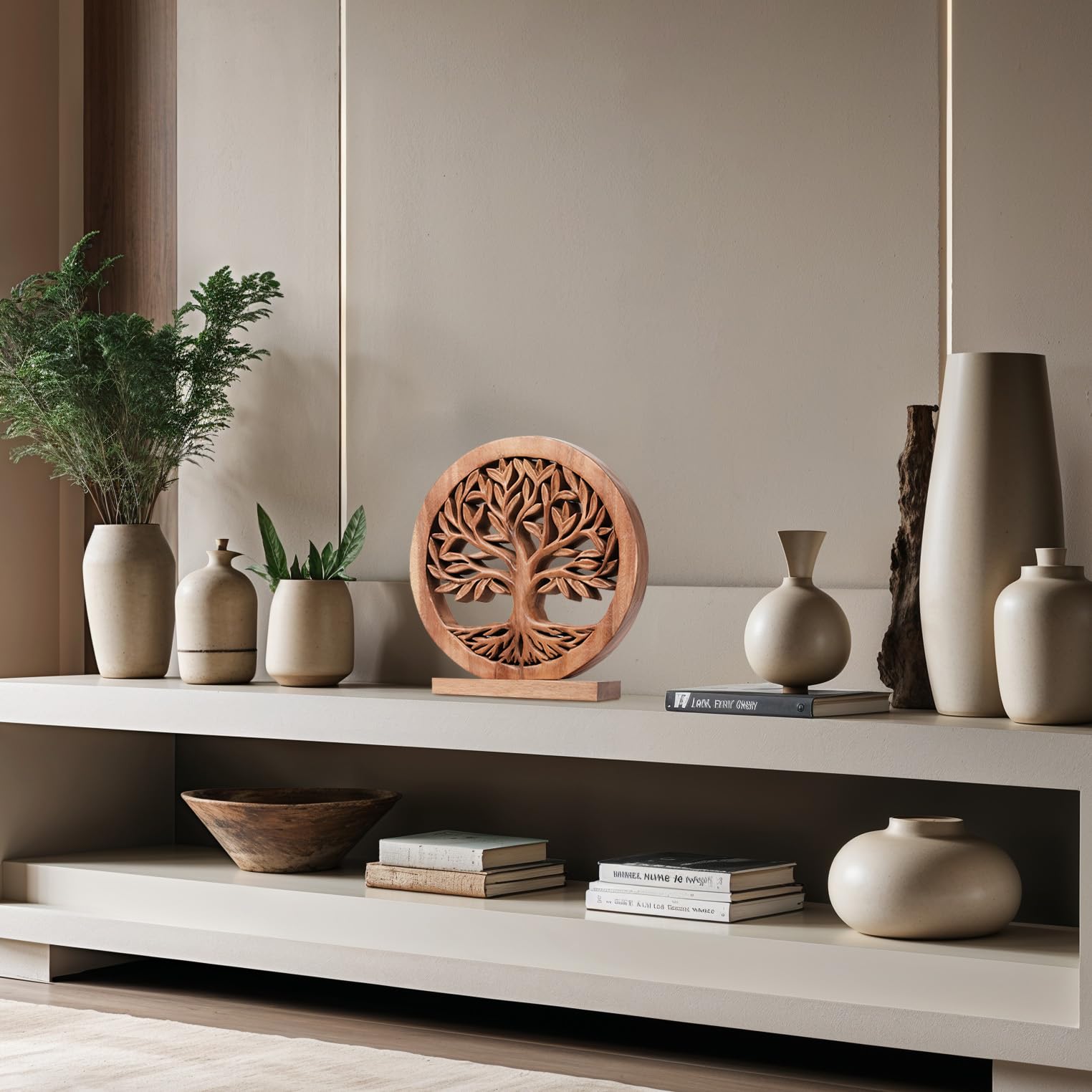 Sacred Roots – Hand - Carved Tree of Life Wooden Sculpture, Artistic Home Décor - Che Cose Belle