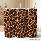 Safari Giraffe Print 20oz Personalized Tumbler With Lid and Stainless Steel Straw, Stylish Wildlife Gift Cup - Che Cose Belle