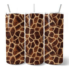 Safari Giraffe Print 20oz Personalized Tumbler With Lid and Stainless Steel Straw, Stylish Wildlife Gift Cup - Che Cose Belle