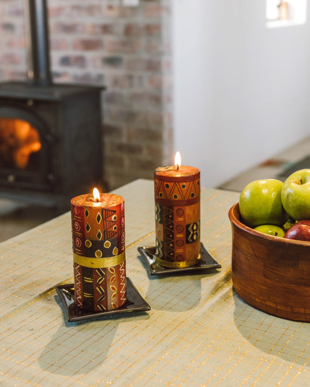 Safari Gold Painted Candles - Che Cose Belle