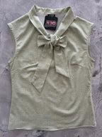 Sage Dot Bow Top - Che Cose Belle