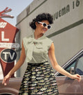 Sage Dot Bow Top - Che Cose Belle