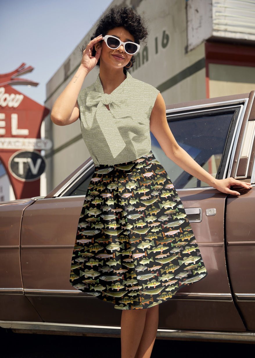 Sage Dot Bow Top - Che Cose Belle